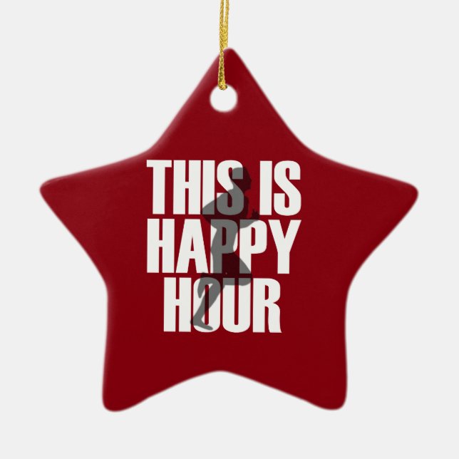 Running Is Happy Hour Ceramic Ornament (Front)