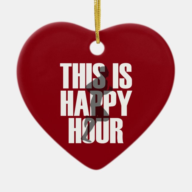Running Is Happy Hour Ceramic Ornament (Front)
