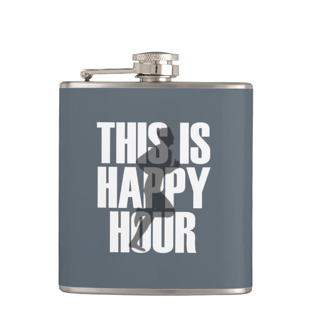 Running Is Happy Hour Flask (Front)
