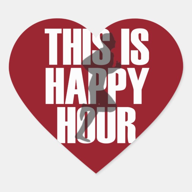 Running Is Happy Hour Heart Sticker (Front)