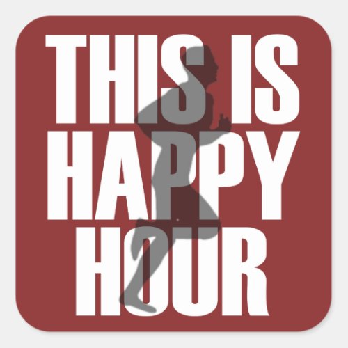 Running Is Happy Hour Square Sticker