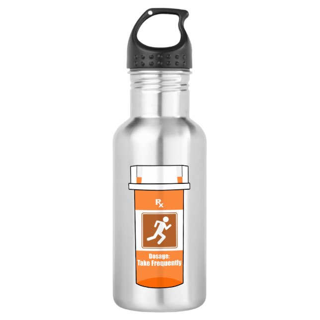 Running Is My Drug Stainless Steel Water Bottle (Front)