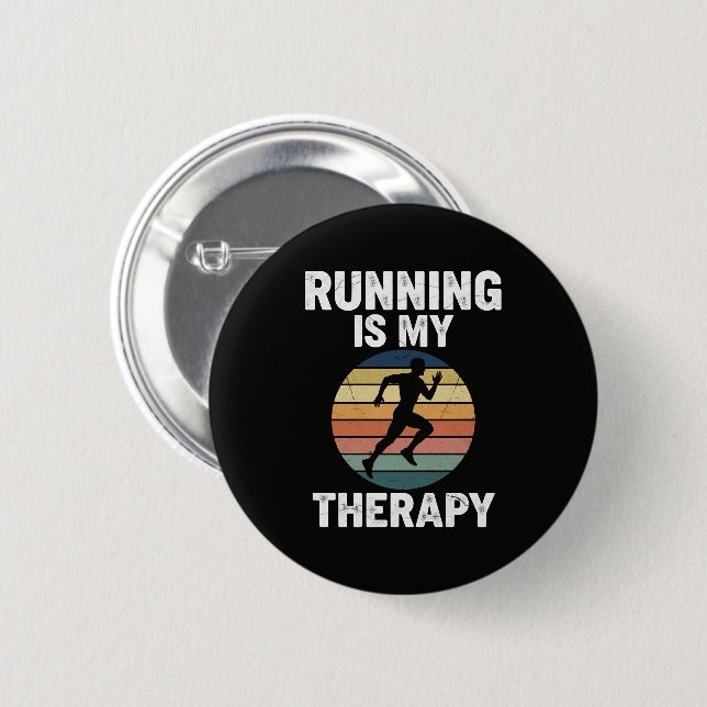 Running Is My Therapy Button (Front & Back)