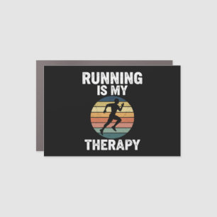 Running Is My Therapy Car Magnet