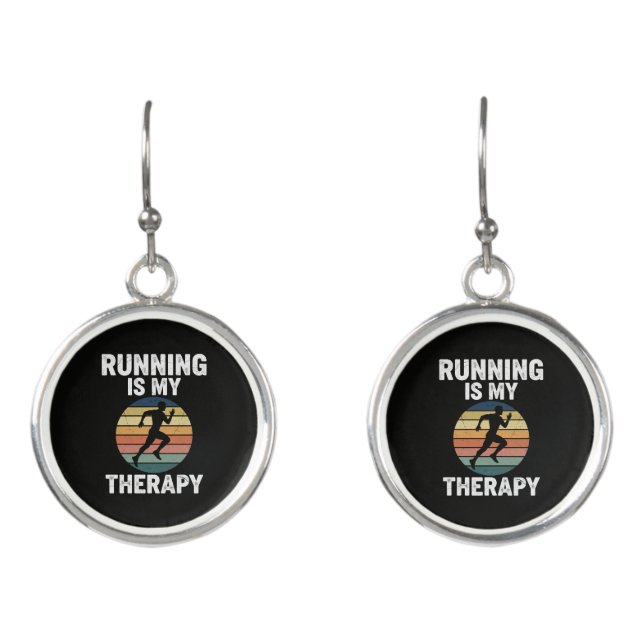 Running Is My Therapy Earrings (Front)