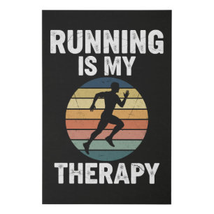Running Is My Therapy Faux Canvas Print