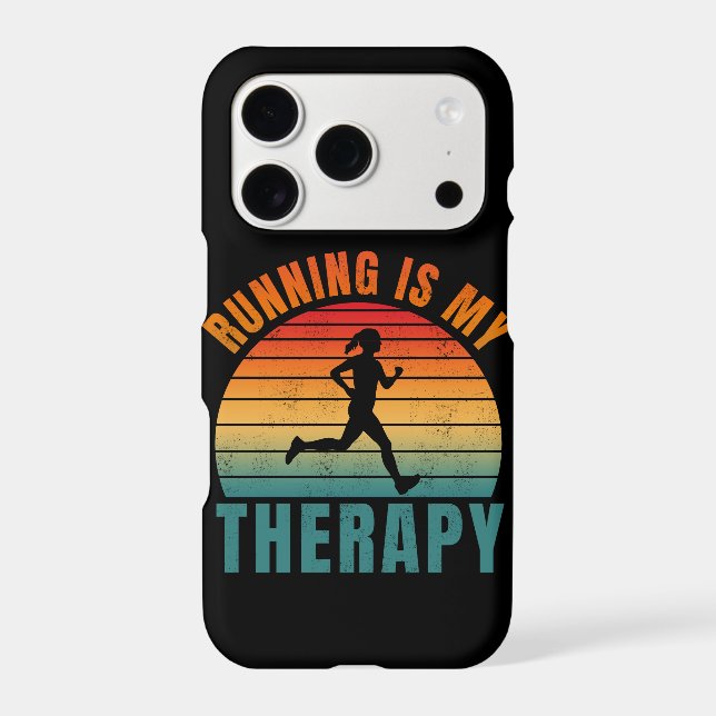 Running is my therapy funny exercise gift iphone case (Back)