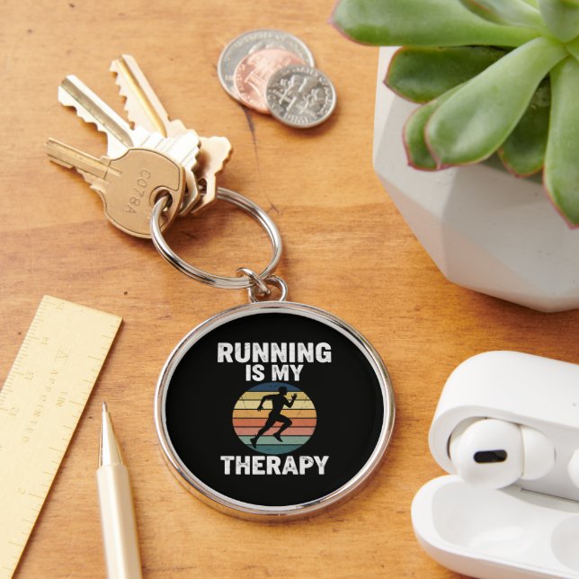 Running Is My Therapy Keychain (Desk)