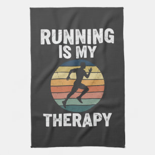 Running Is My Therapy Kitchen Towel