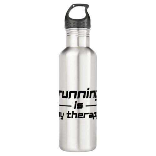 Running Is My Therapy Stainless Steel Water Bottle