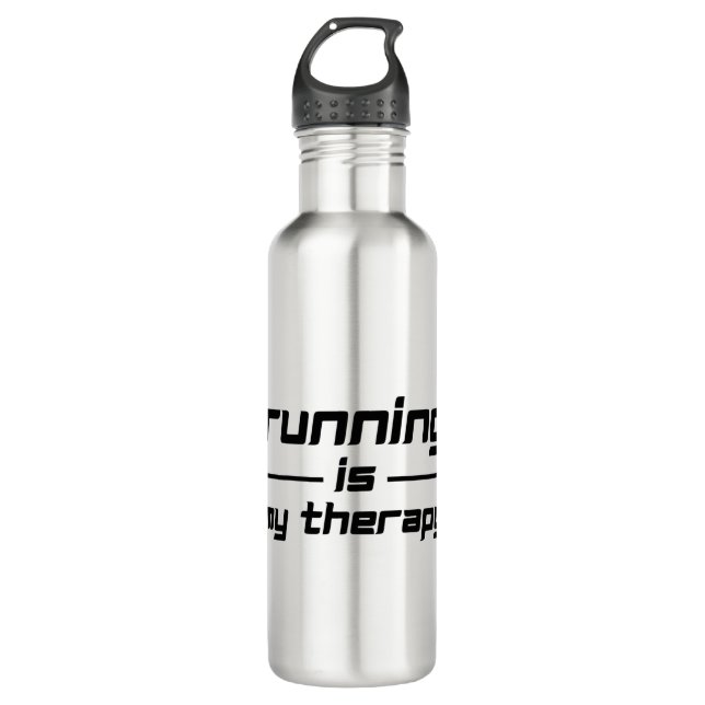 Running Is My Therapy Stainless Steel Water Bottle (Front)
