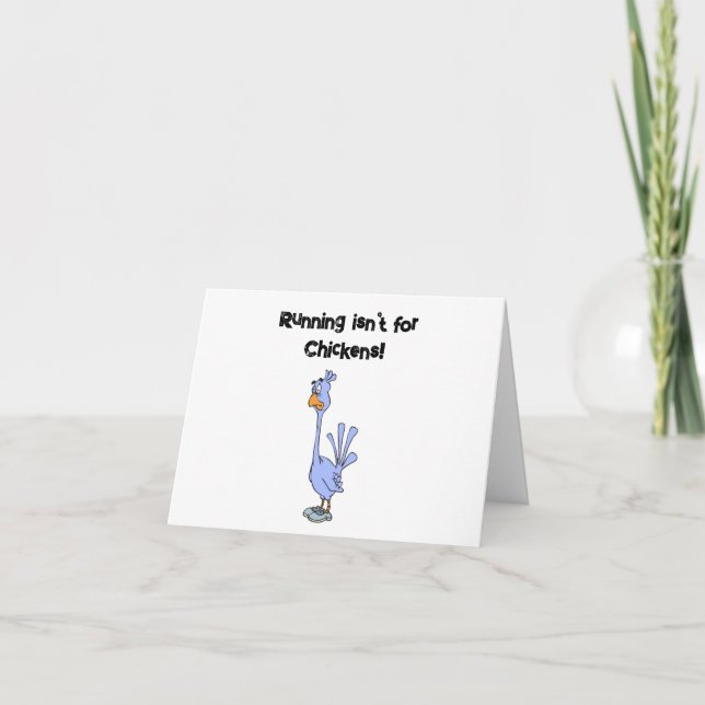 Running Isn’t for Chickens – Marathon Humor Card (Front)