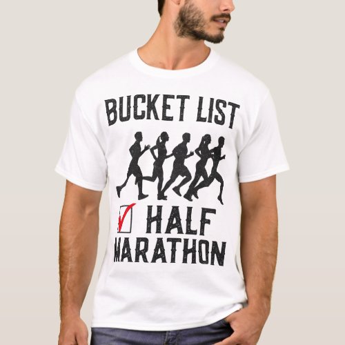 Running Jogging Bucket List Half Marathon Vintage T_Shirt