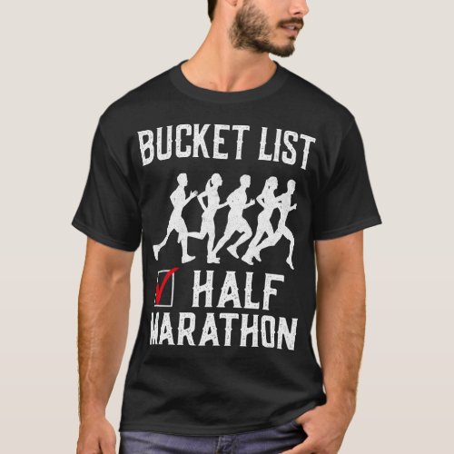 Running Jogging Bucket List Half Marathon Vintage T_Shirt