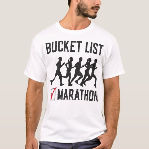 Running Jogging Bucket List Marathon Vintage T_Shirt