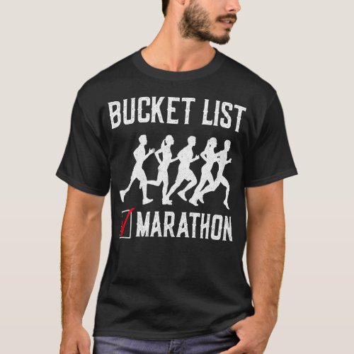 Running Jogging Bucket List Marathon Vintage T_Shirt