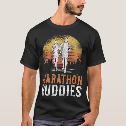 Running Jogging Marathon Buddies Besties Friends T_Shirt