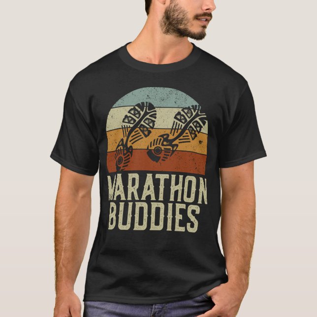 Running Jogging Marathon Buddies Besties Friends T-Shirt (Front)