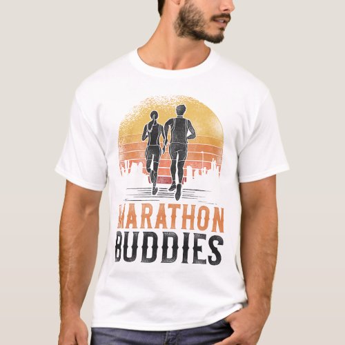 Running Jogging Marathon Buddies Besties Friends T_Shirt