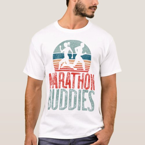 Running Jogging Marathon Buddies Besties Friends T_Shirt