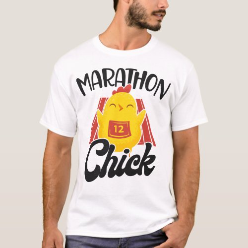 Running Jogging Marathon Chick Chicken Girl T_Shirt