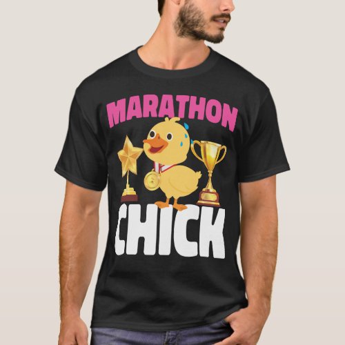 Running Jogging Marathon Chick Chicken Girl T_Shirt