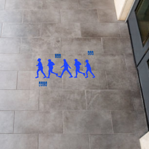 Running Jogging People Silhouettes Run Runner Floor Decals
