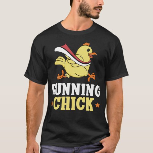 Running Jogging Running Chick Chicken Girl T_Shirt