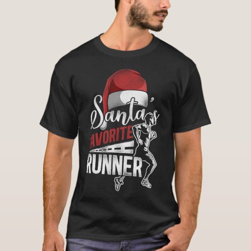 Running Jogging Santas Favorite Runner Christmas T_Shirt