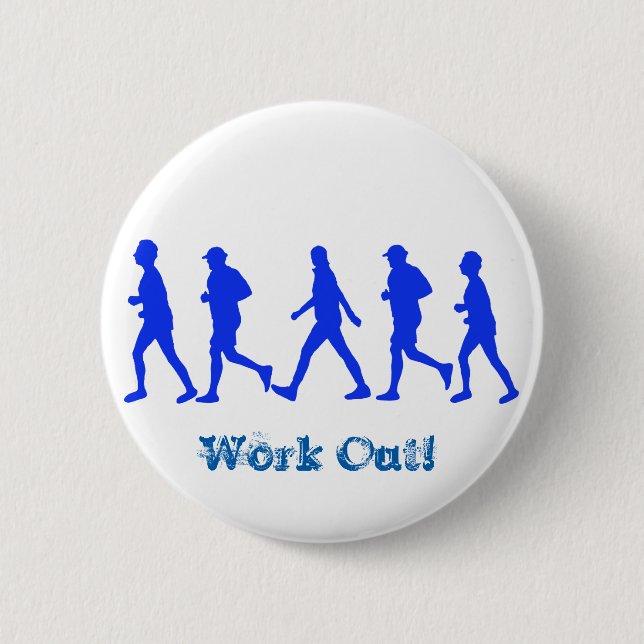 Running Jogging Work Out Button (Front)