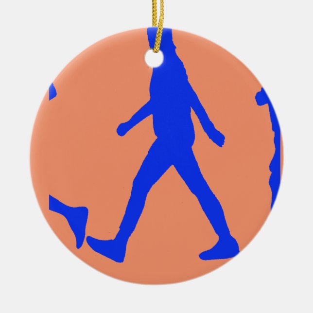 Running Jogging Work Out Ceramic Ornament (Front)