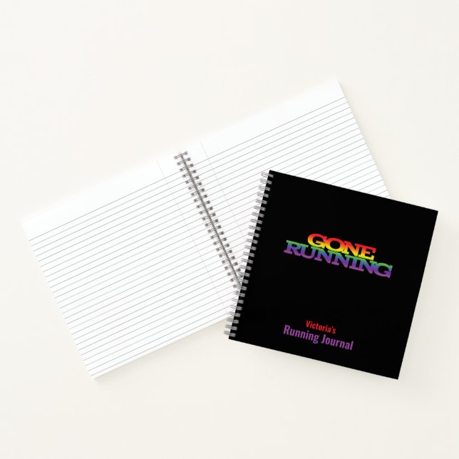 Running Journal With Gone Running Rainbow Text (Inside)