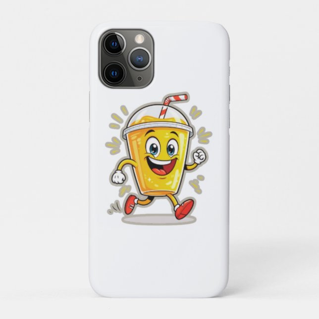 **Running Juice Cup Cartoon – Fun Street Drink Cha Case-Mate iPhone Case (Back)