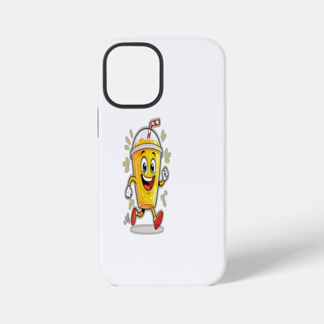 **Running Juice Cup Cartoon – Fun Street Drink Cha iPhone Case (Back)