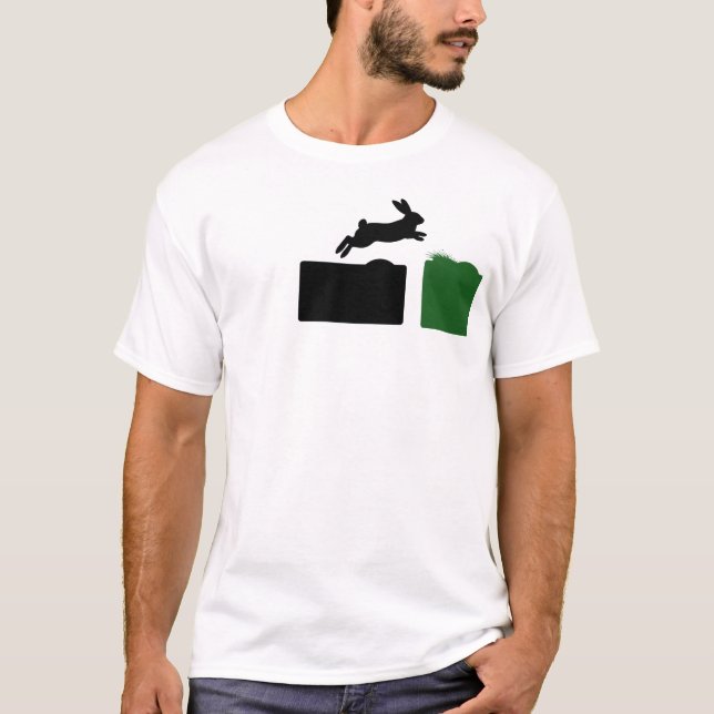 Running Jump Rabbit Tee |Animal Graphic Shirt  (Front)