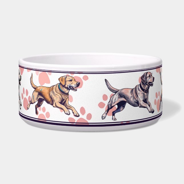 Running Labrador Retrievers Bowl (Front)