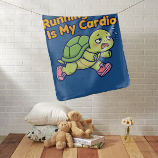 Running Late Is My Cardio: Sweaty Turtle Edition Baby Blanket