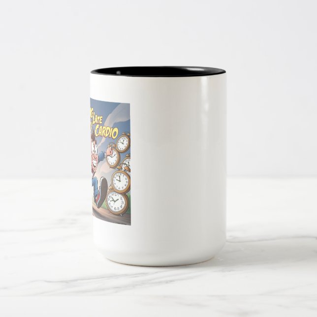 Running Late is My Cardio Two-Tone Coffee Mug (Center)