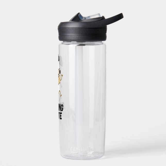 Running Latte Funny Coffee Pun Sticker Water Bottle (Left)