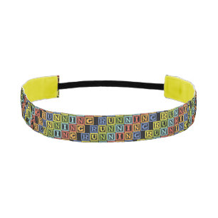 Running lettering pattern sport athletic headband