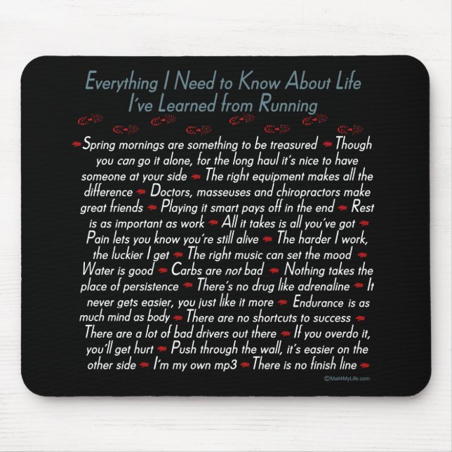 Running Life Lessons Mouse Pad (Front)