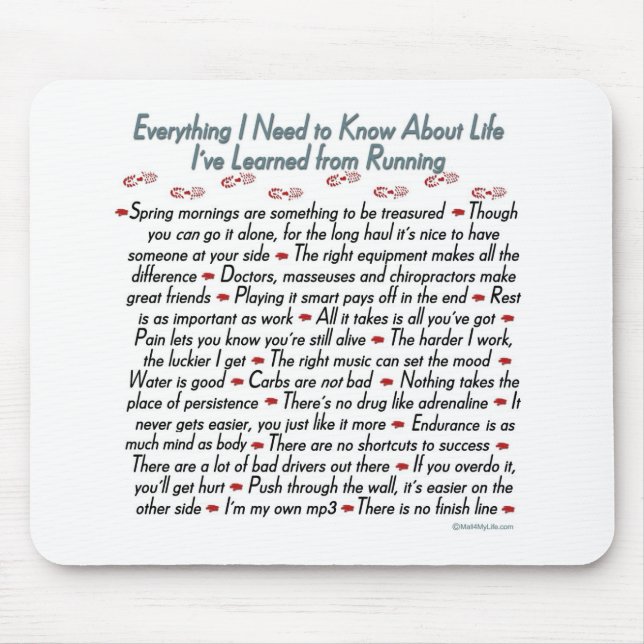 Running Life Lessons Mouse Pad (Front)