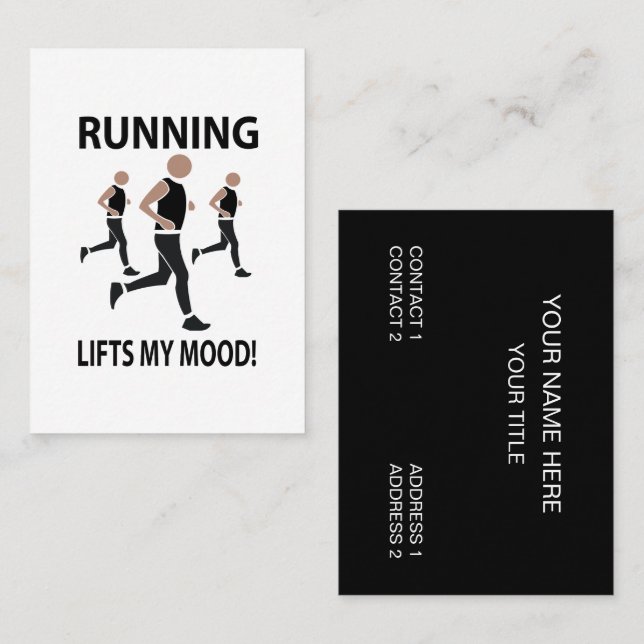 Running Lifts My Mood  Business Card (Front/Back)