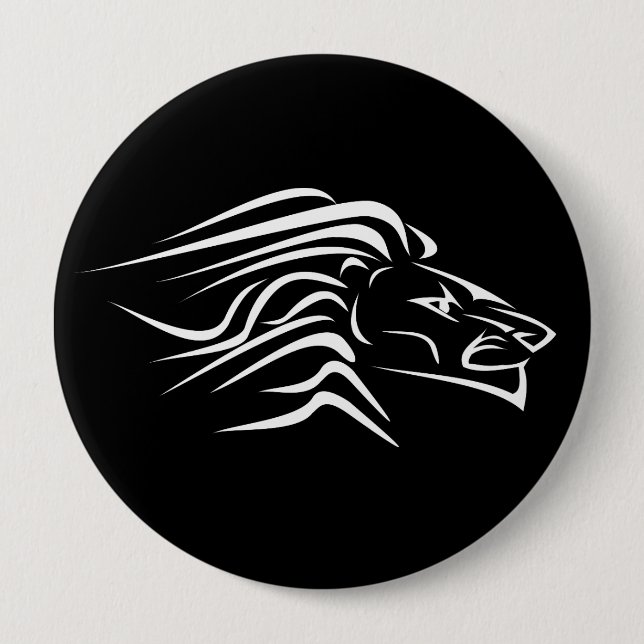 Running Lion Button Black - Your Colors (Front)