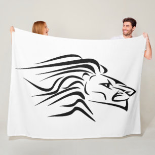 Running Lion Fleece White Fleece Blaket Your Color Blanket
