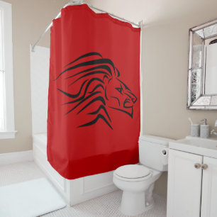 Running Lion Shower Curtain Red - Your Colors