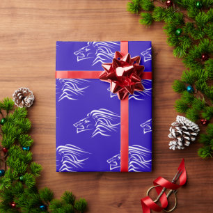 Running Lions Wrapping Paper Your Colors - Blue