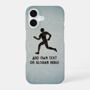 Running Logo - Aged Metal Style - your slogan on iPhone 16 Case