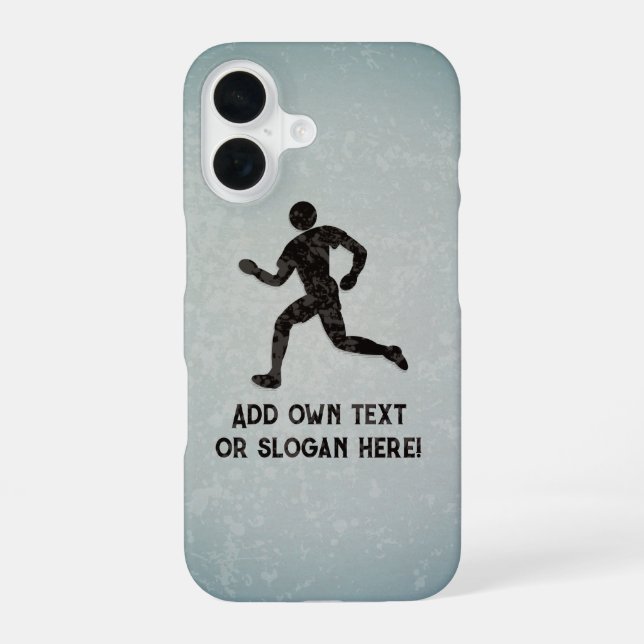 Running Logo - Aged Metal Style - your slogan on iPhone Case (Back)