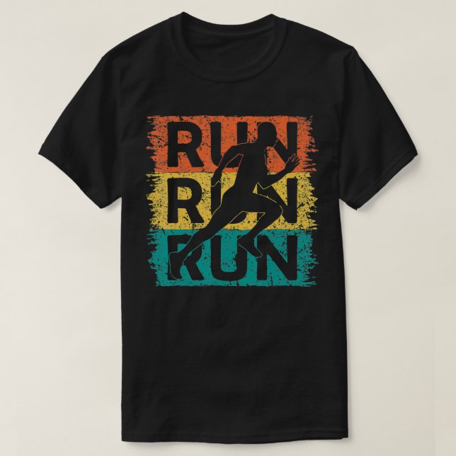 Running Lovers Cool Retro Run Marathon Runner Mara T-Shirt (Design Front)
